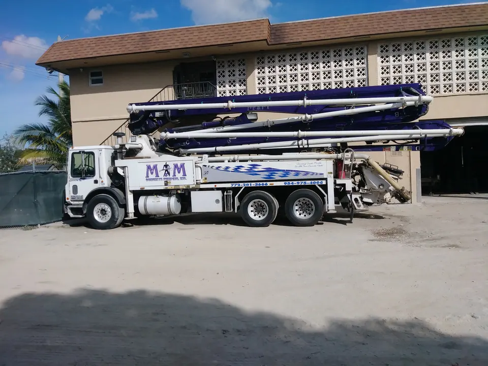 M&M boom pump truck